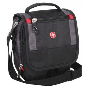 Swiss Army Stylish Black and Red Men's crossbody mini Bag with adjustable straps